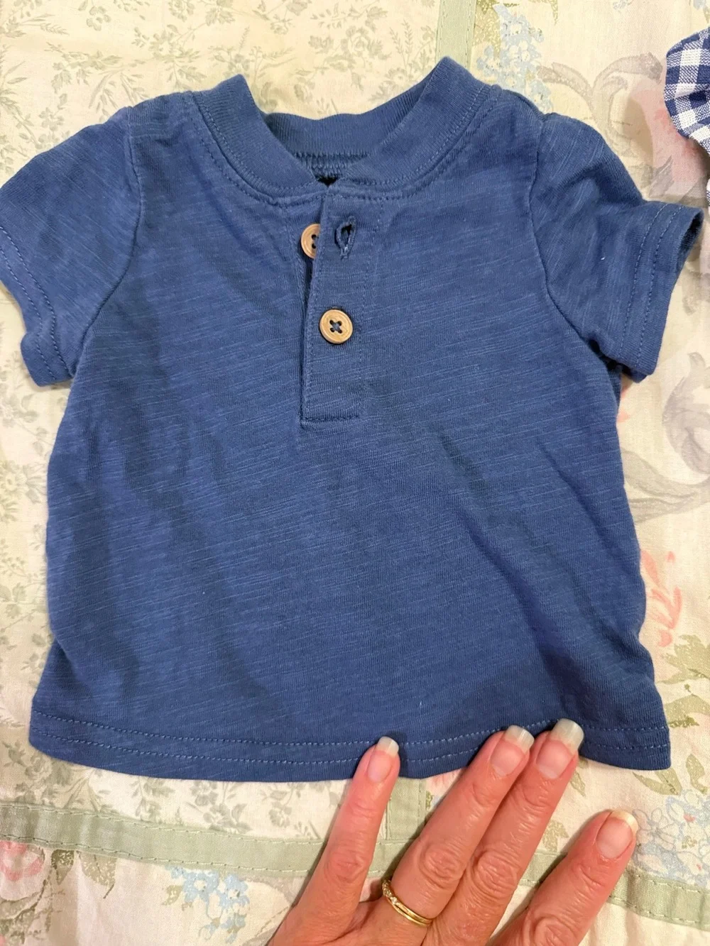 Carter's Navy Blue & White Gingham Baby Matching Set